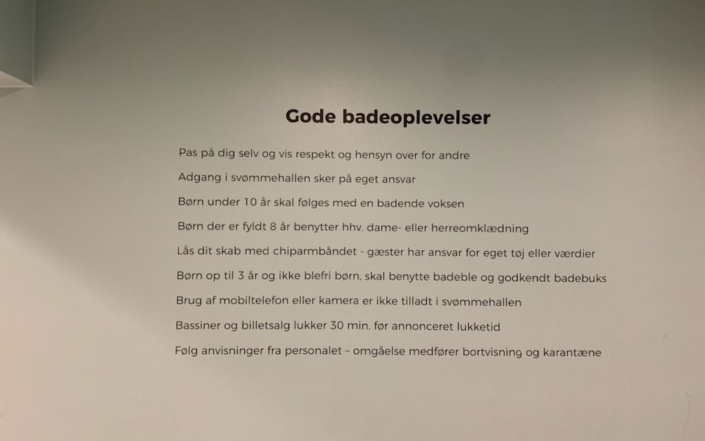 Billede af vores ordensregler 3 år