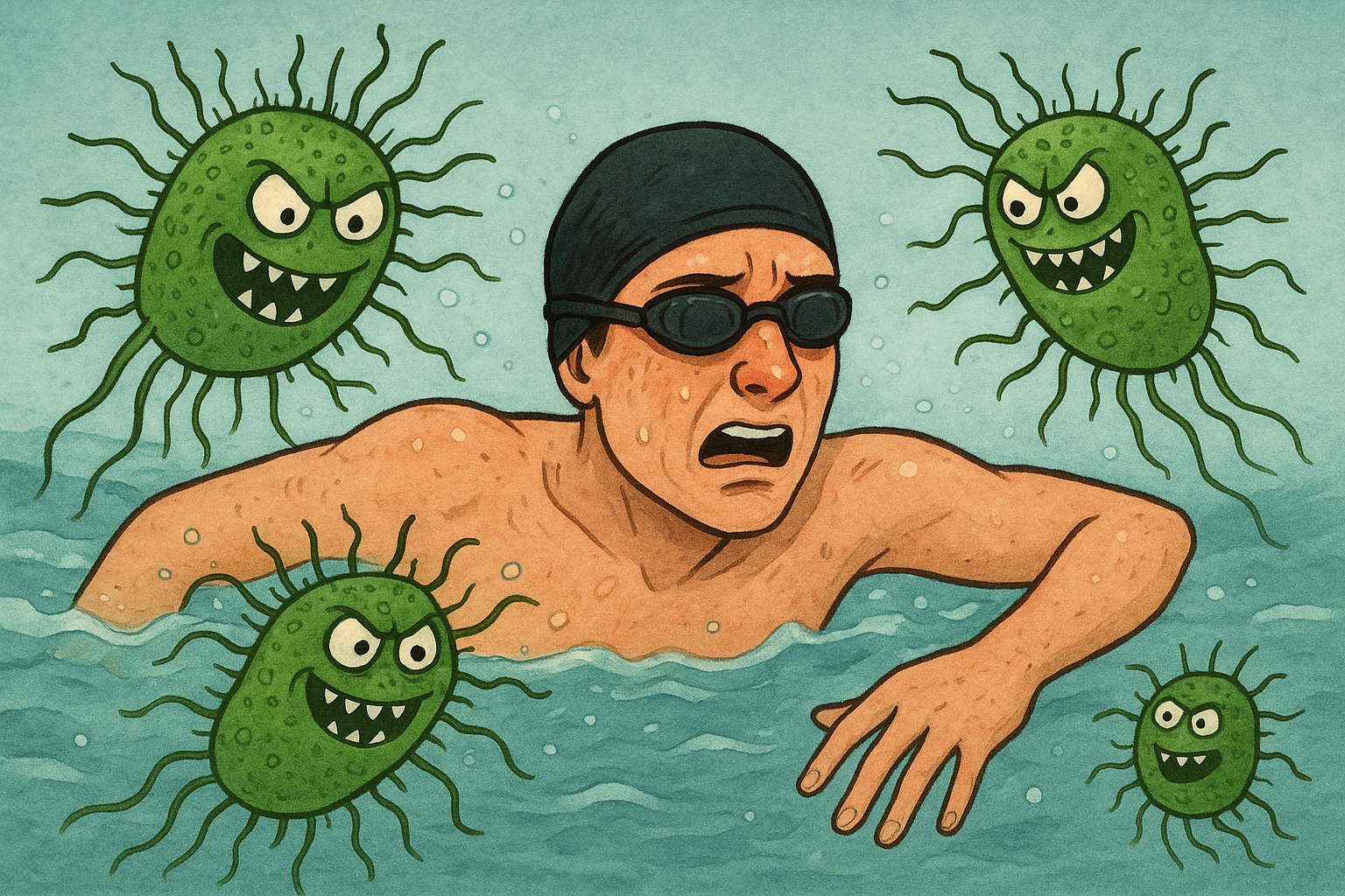 Svømmer i kamp mod klor monstrene